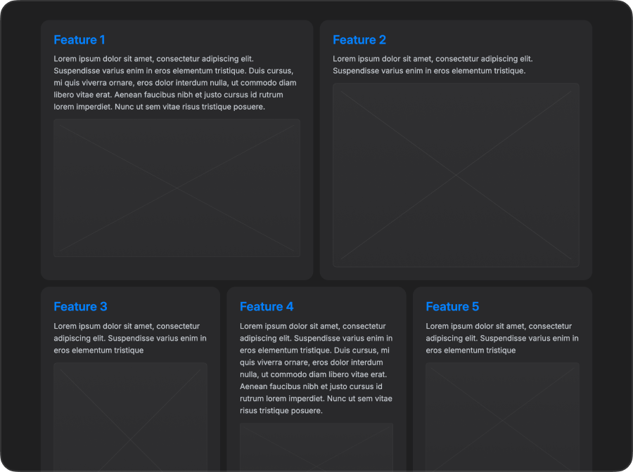 Screenshot of the Bento section